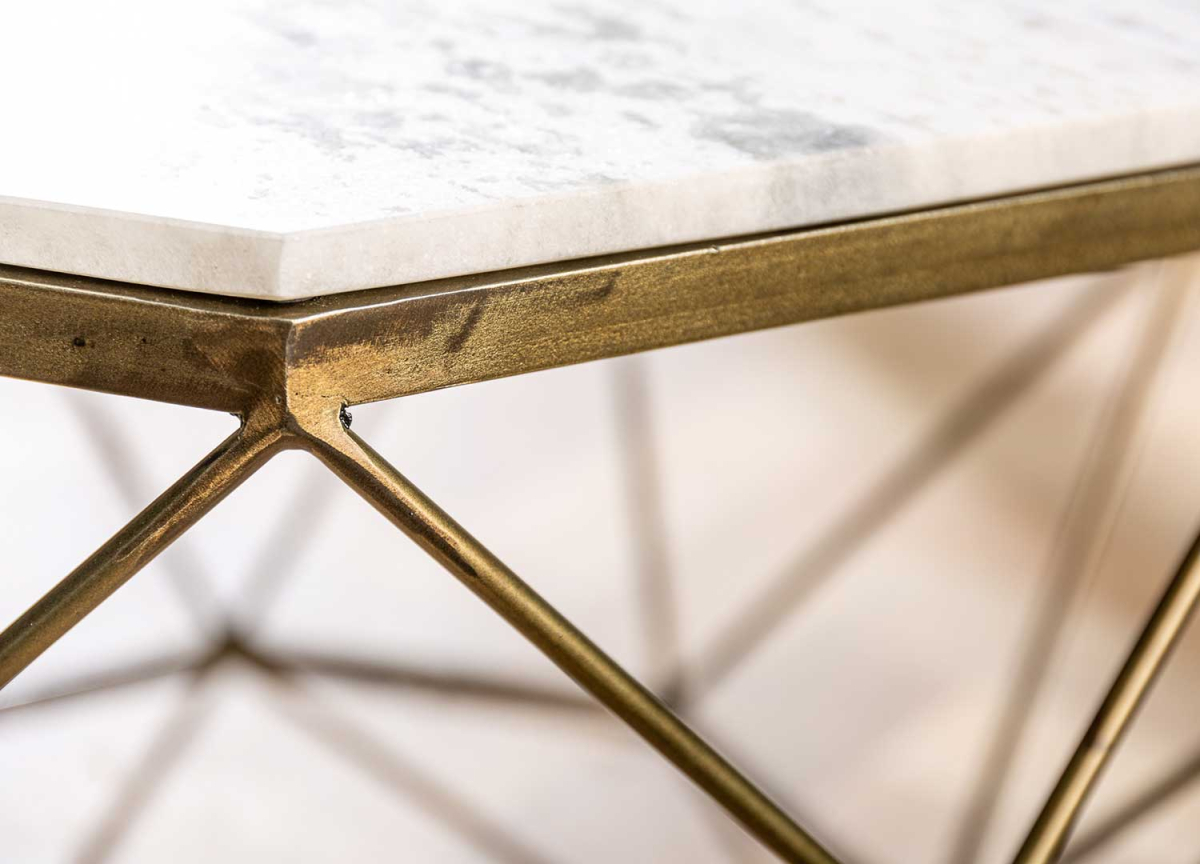 Table Basse Octogonale Marbre Blanc