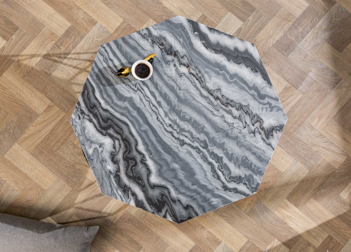 Table basse design marbre gris