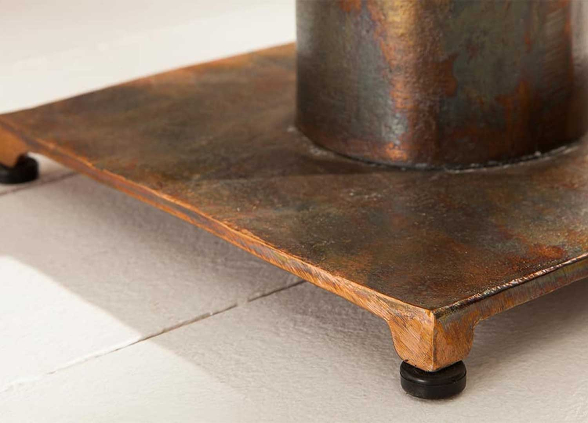 Table Basse Hélice de Bateau et Plateau en Verre 70 cm