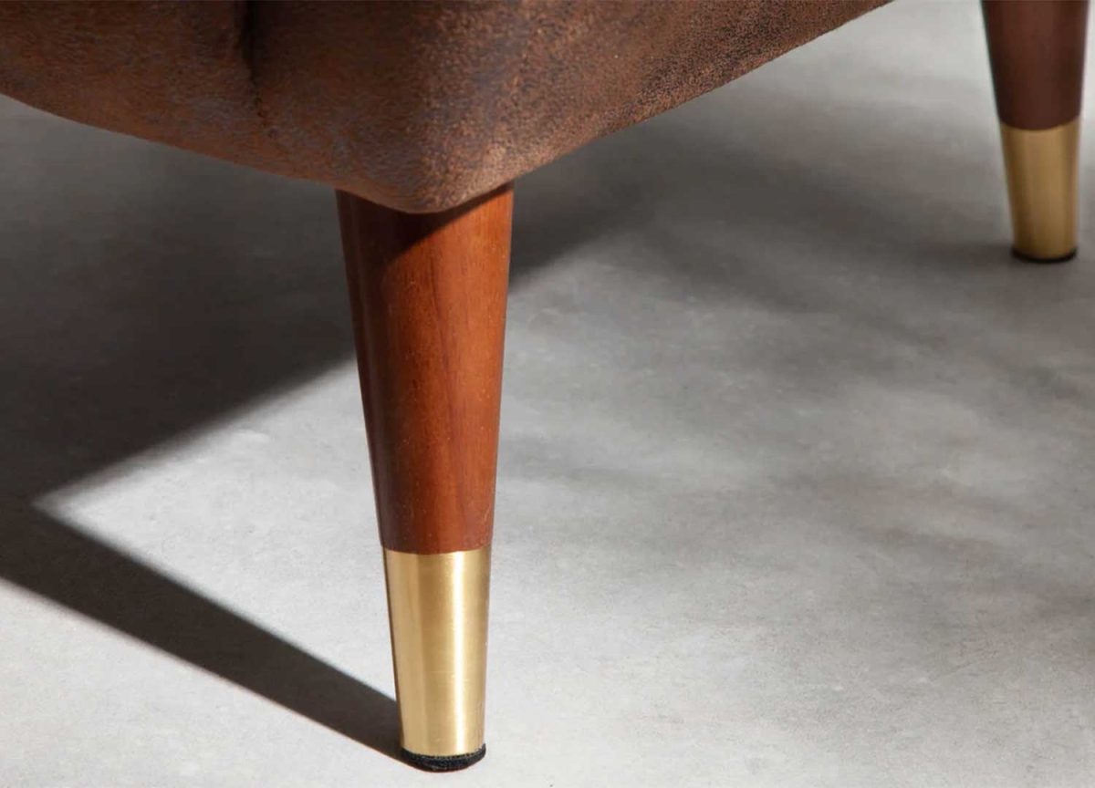Fauteuil à Oreilles Marron Vintage