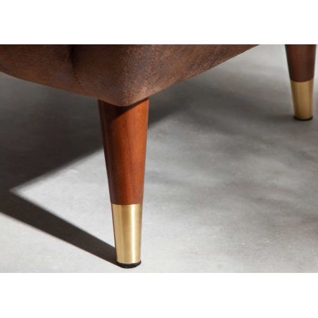 Fauteuil à Oreilles Marron Vintage