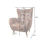 Fauteuil à Oreilles Marron Vintage