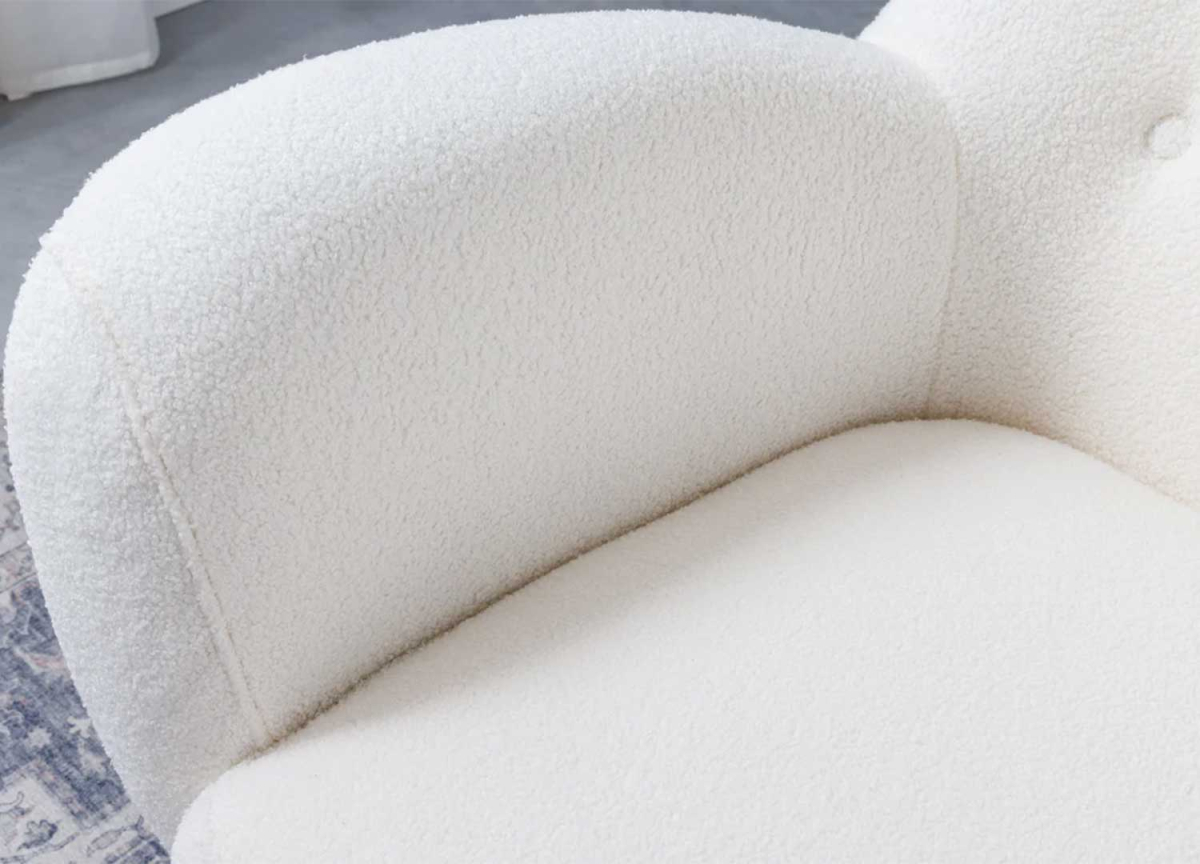 Fauteuil à Oreilles Tissu Peluché Blanc