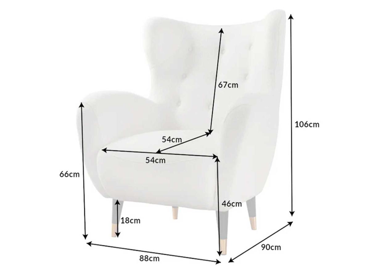 Fauteuil à Oreilles Tissu Peluché Blanc
