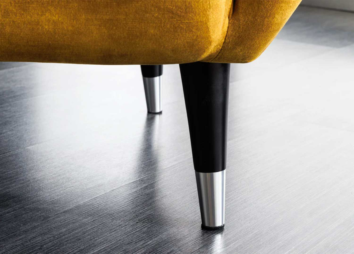 Fauteuil à Oreilles Velours Jaune Moutarde