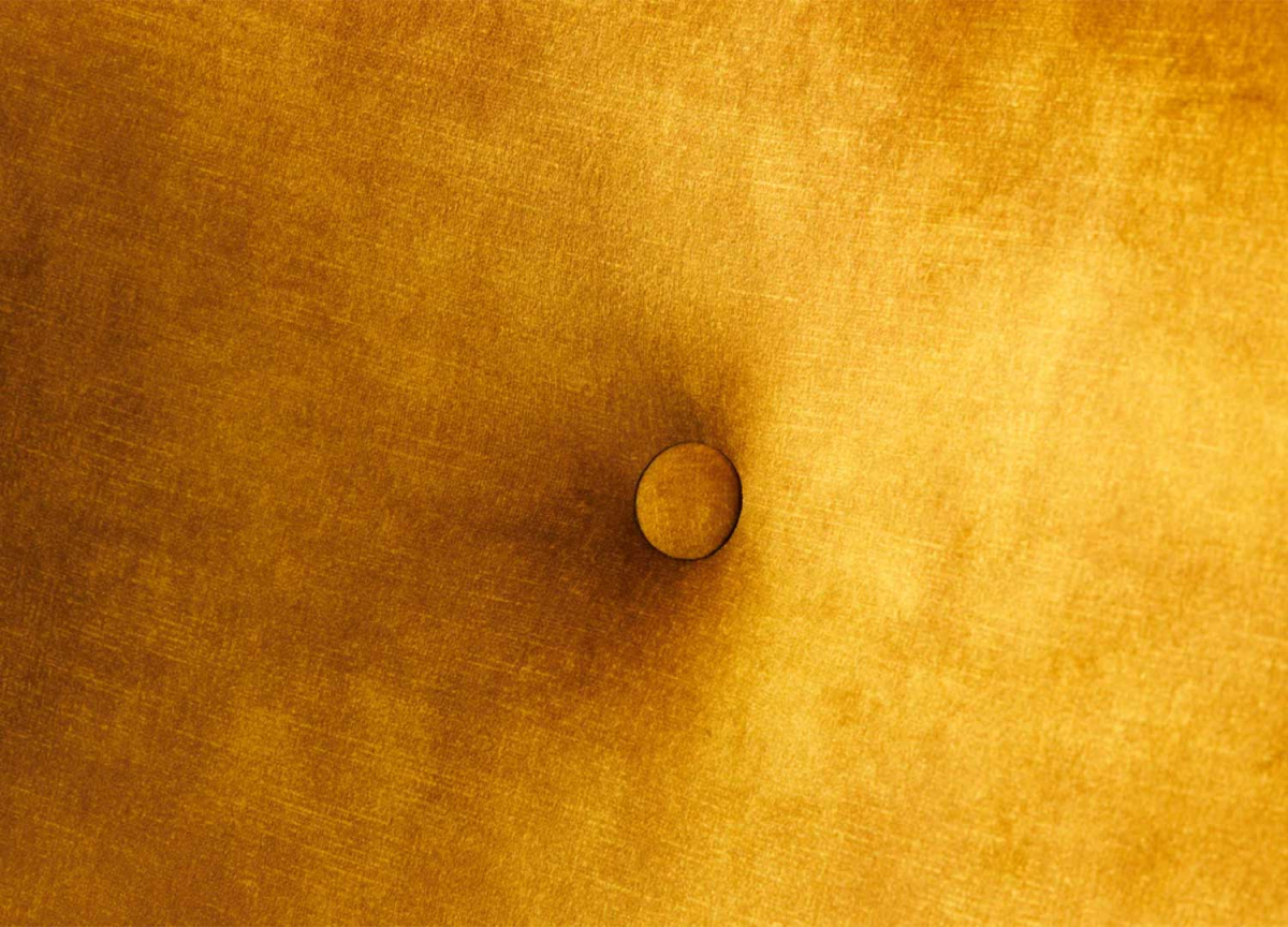 Fauteuil à Oreilles Velours Jaune Moutarde