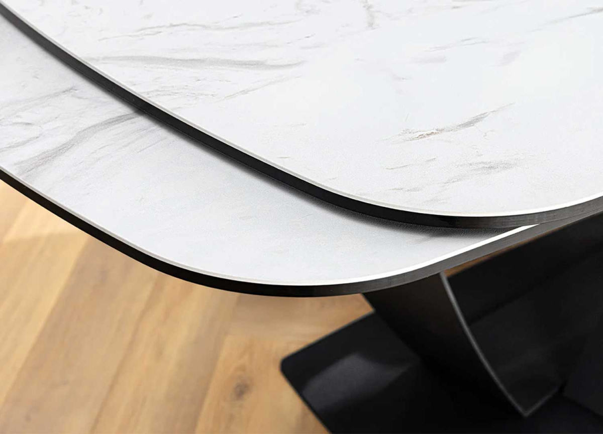 Table Extensible Céramique Marbre Blanc