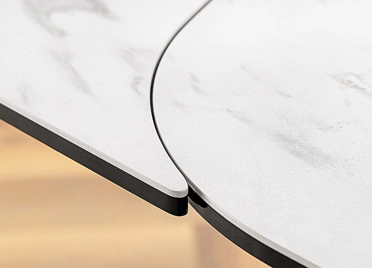 Table Extensible Céramique Marbre Blanc