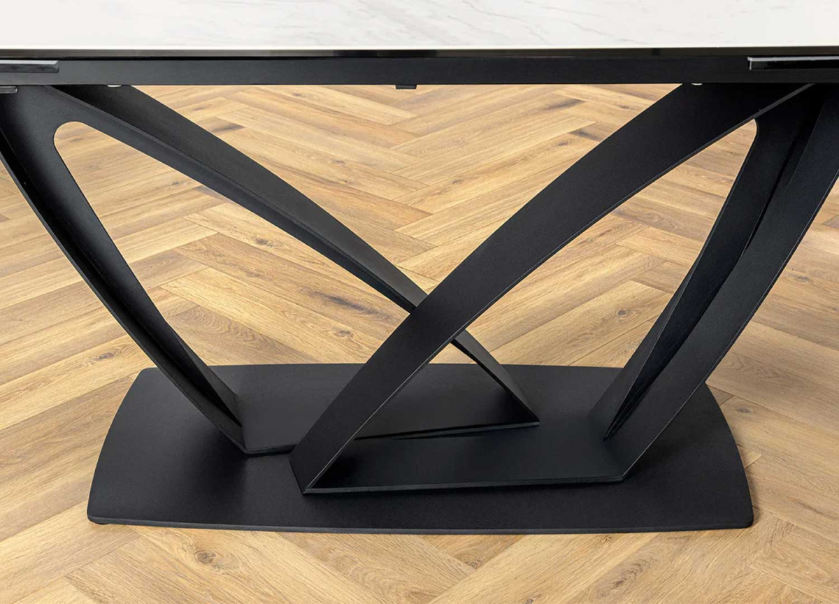 Table Extensible Céramique Marbre Gris Graphite
