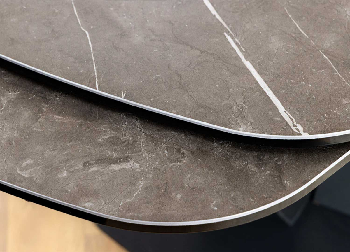 Table Extensible Céramique Marbre Gris Graphite