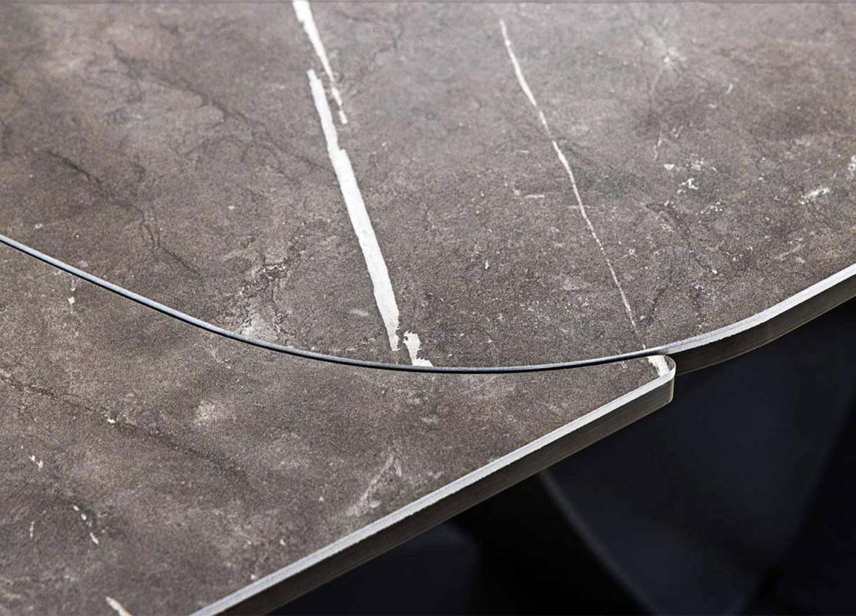 Table Extensible Céramique Marbre Gris Graphite