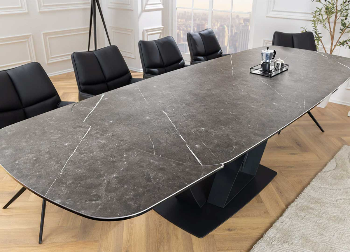 Table en céramique extensible en céramique gris graphite