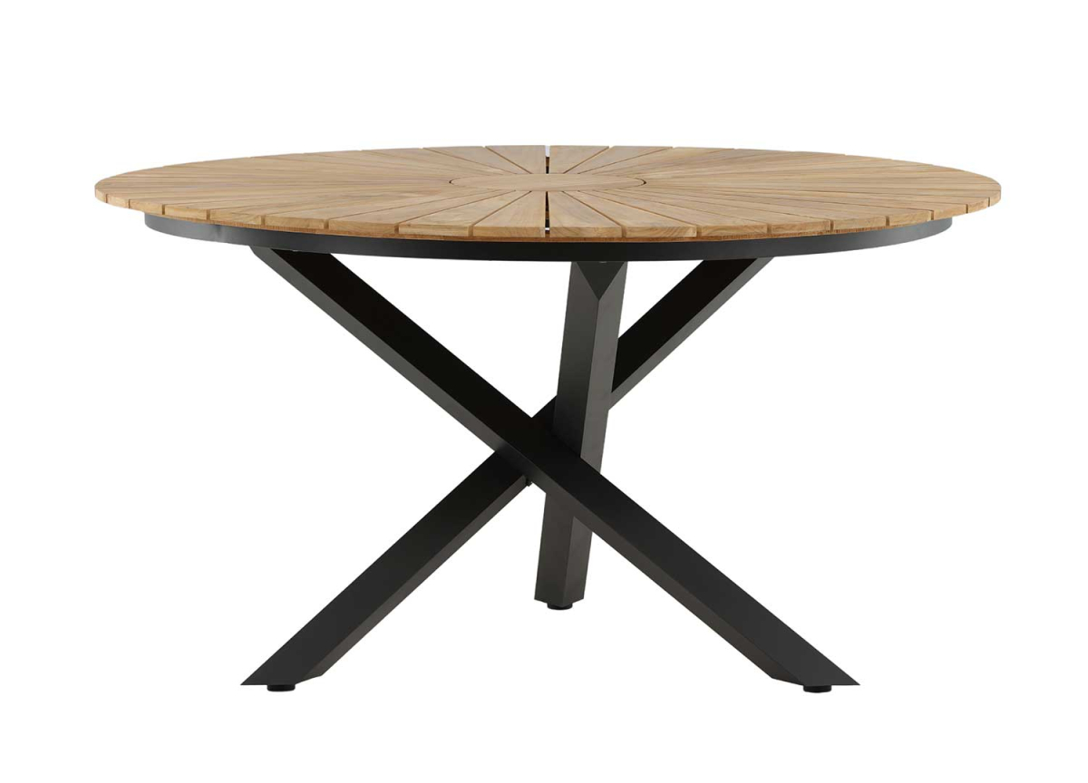Table ronde de jardin avec pieds mikado noir