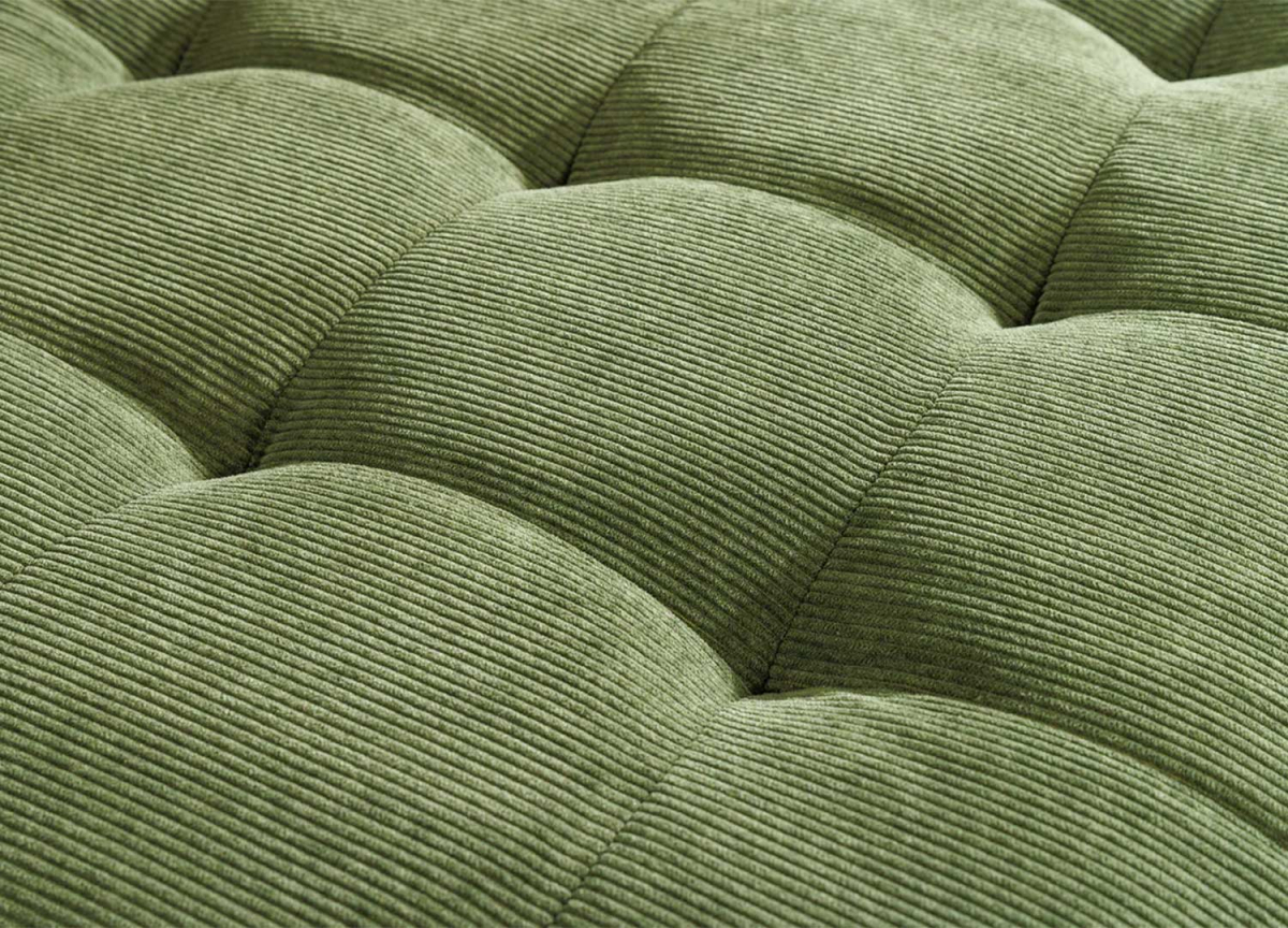 Canapé d'Angle Modulable en Velours Côtelé Vert