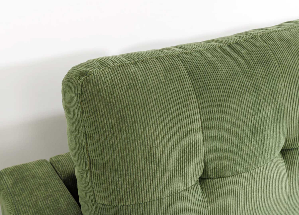 Canapé d'Angle Modulable en Velours Côtelé Vert