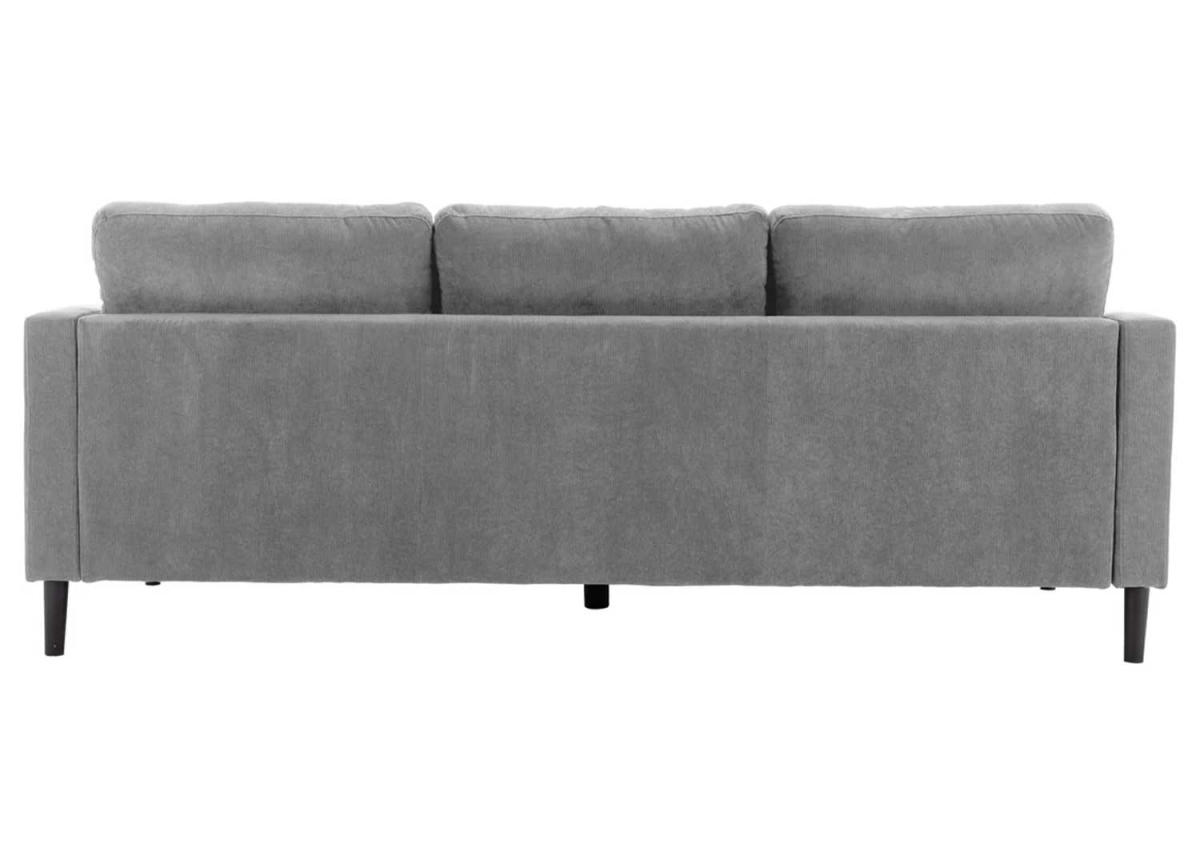 Canapé d'Angle Modulable 3 Places Velours Côtelé Gris