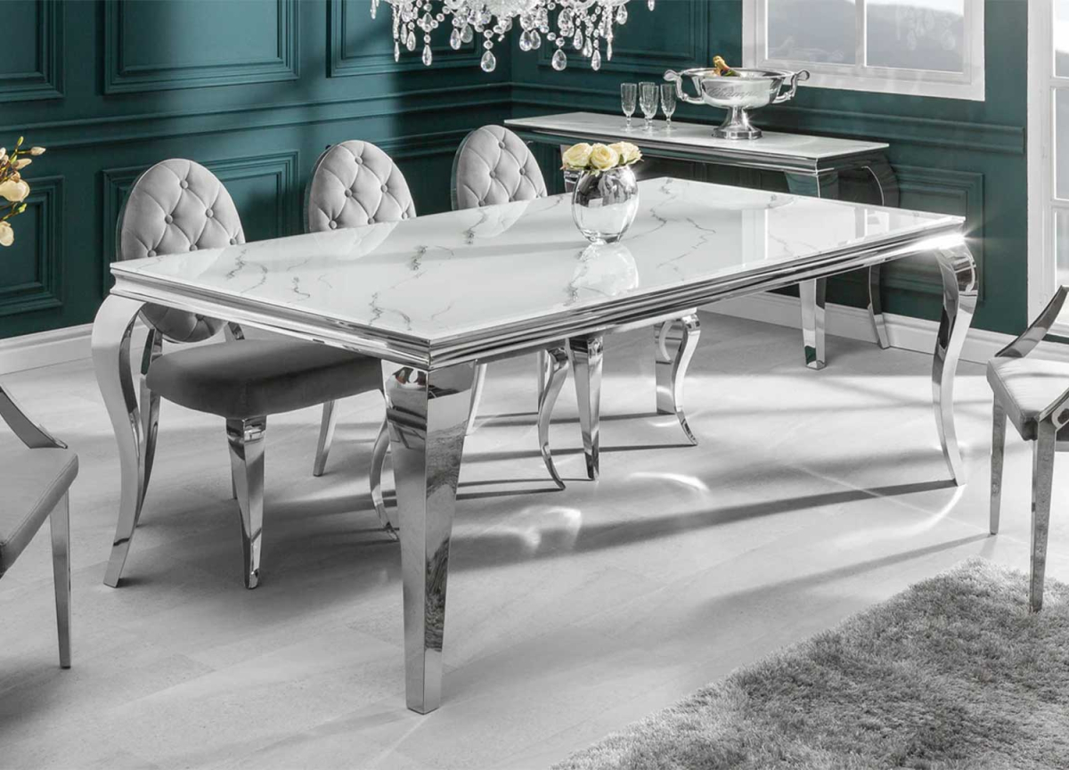 Table salle à manger contemporaine look baroque