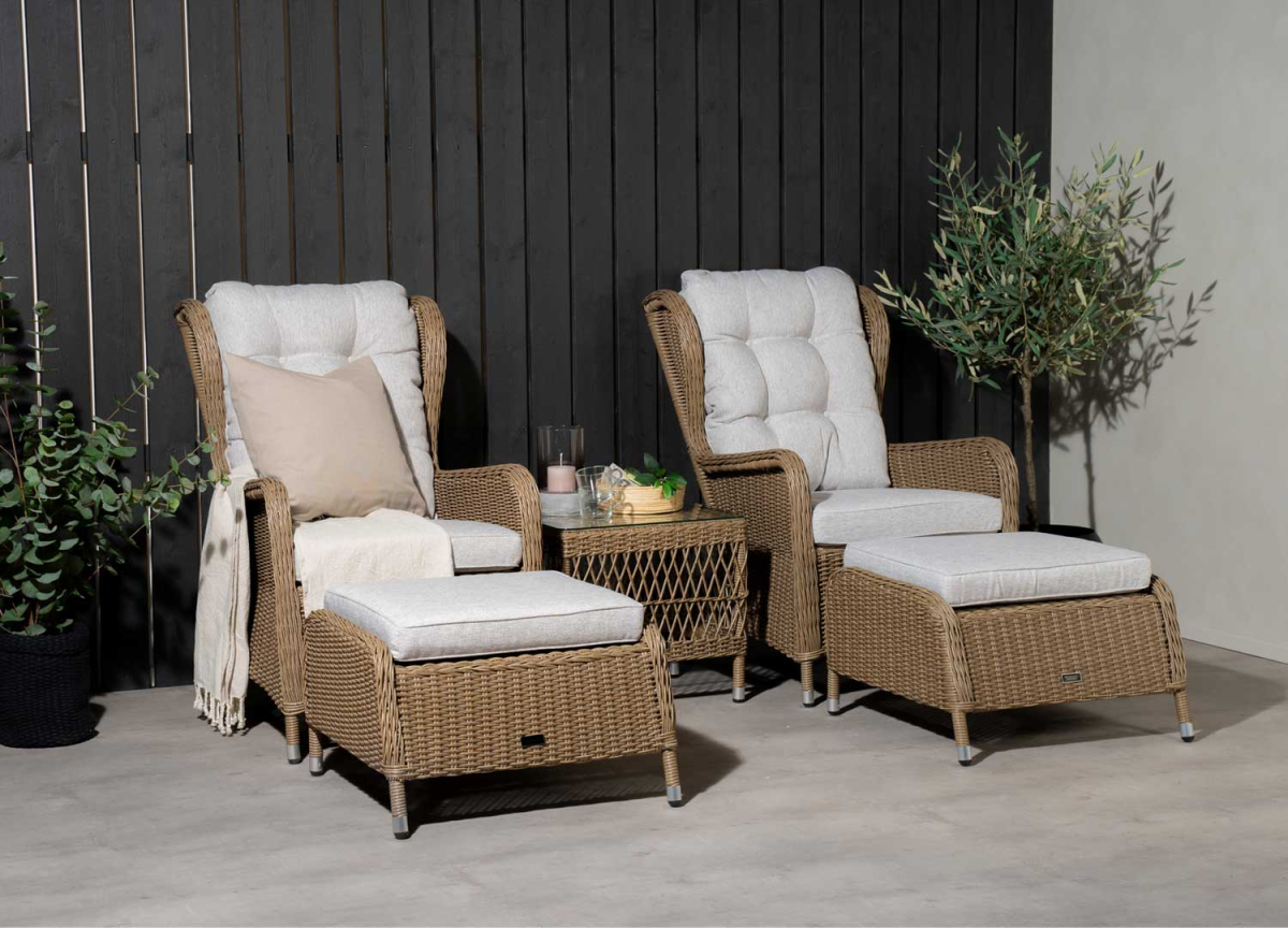 fauteuils de jardin avec repose pieds