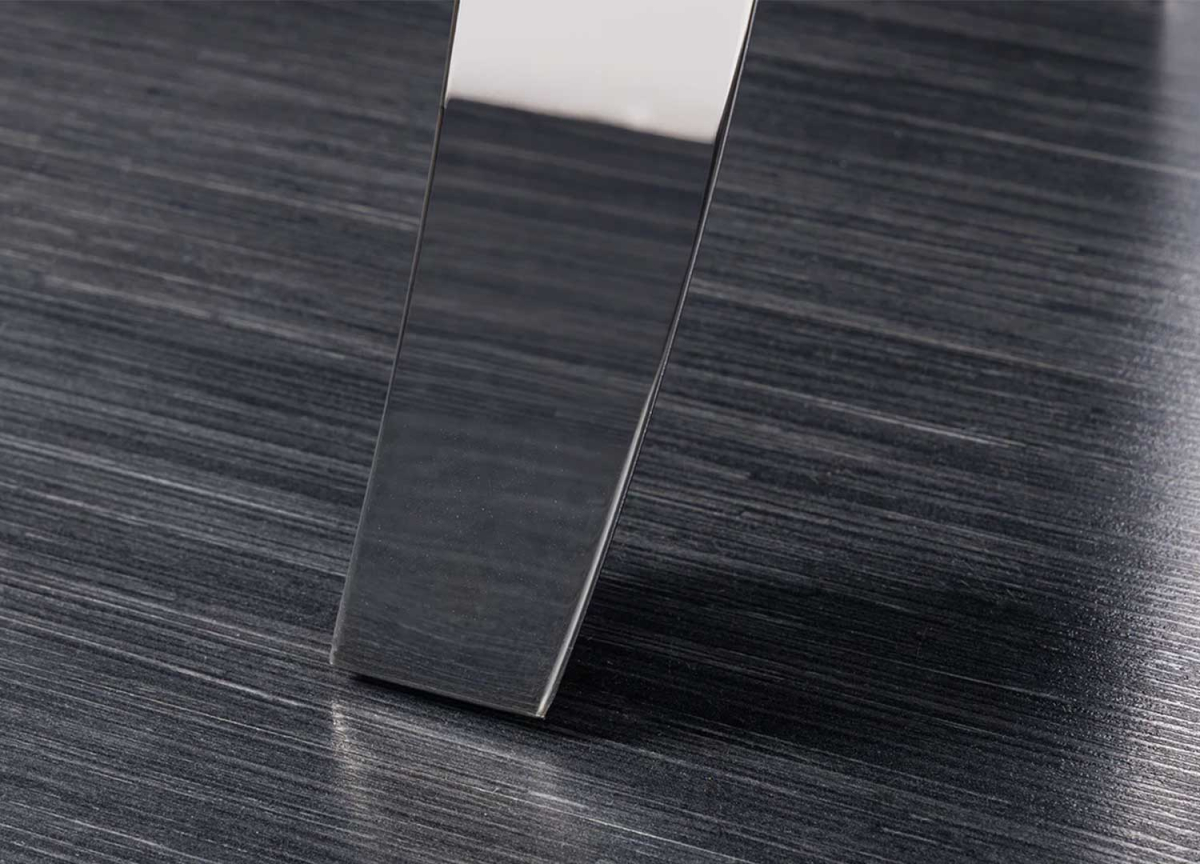 Table Basse 100x60 cm Céramique Marbre Noir et Métal Chromé