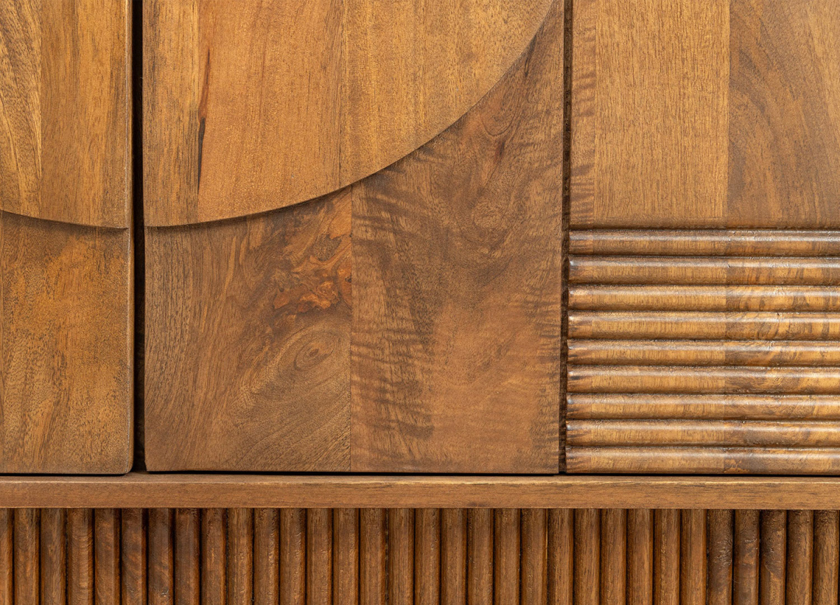 Meuble TV Brun 4 Portes Art Déco