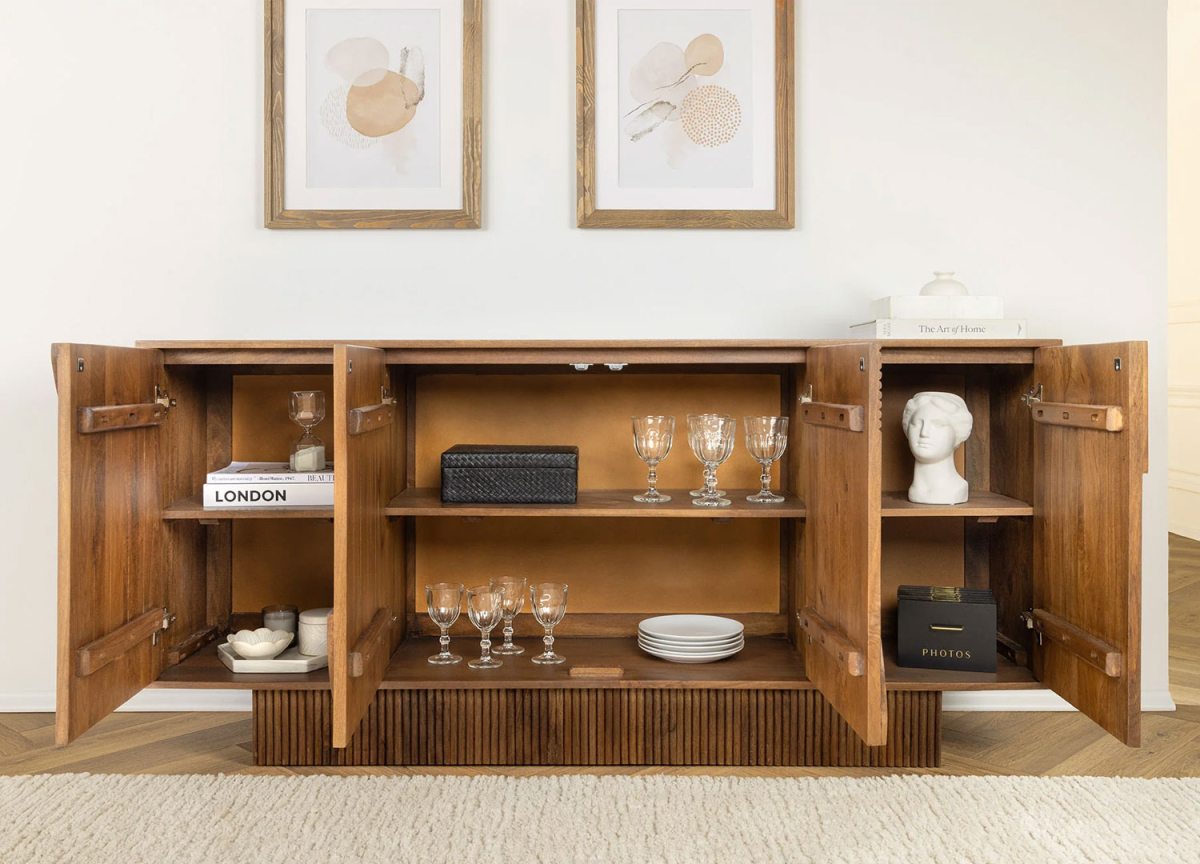buffet style art déco en manguier marron
