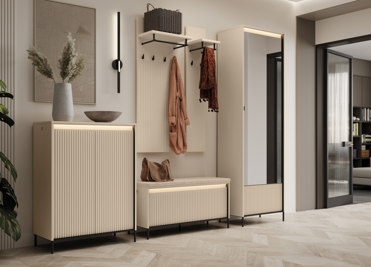 Ensemble d'entrée tendance avec banc à chaussures