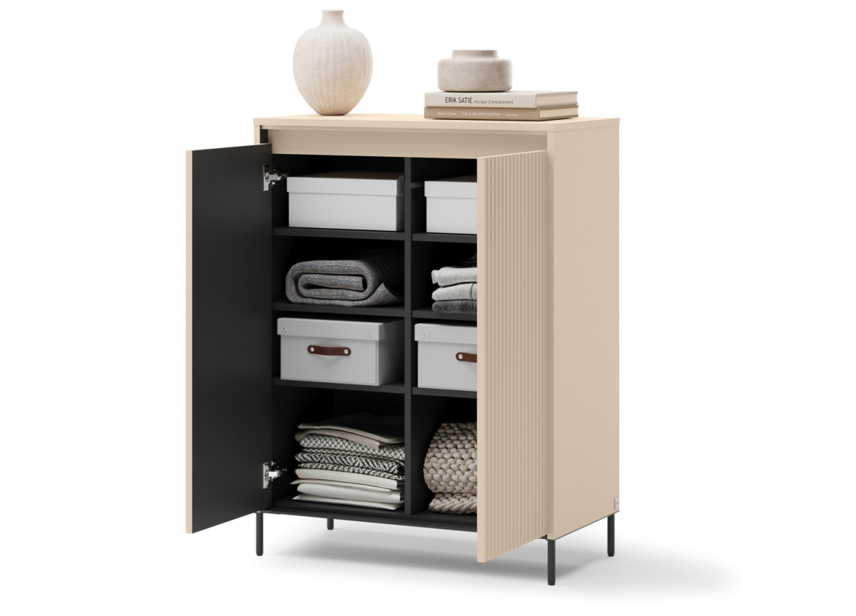 Commode à chaussures 2 portes moderne couleur beige sable