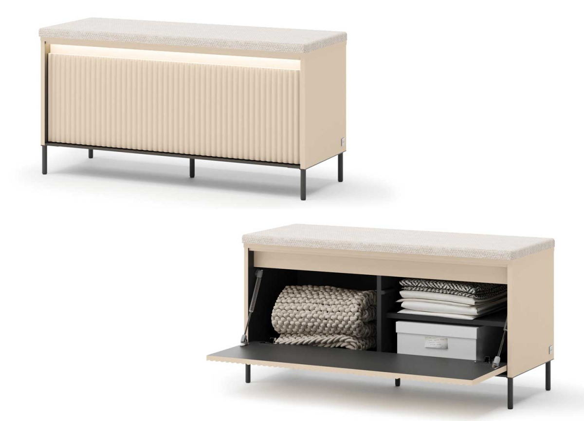 banc à chaussures 100 cm beige sable