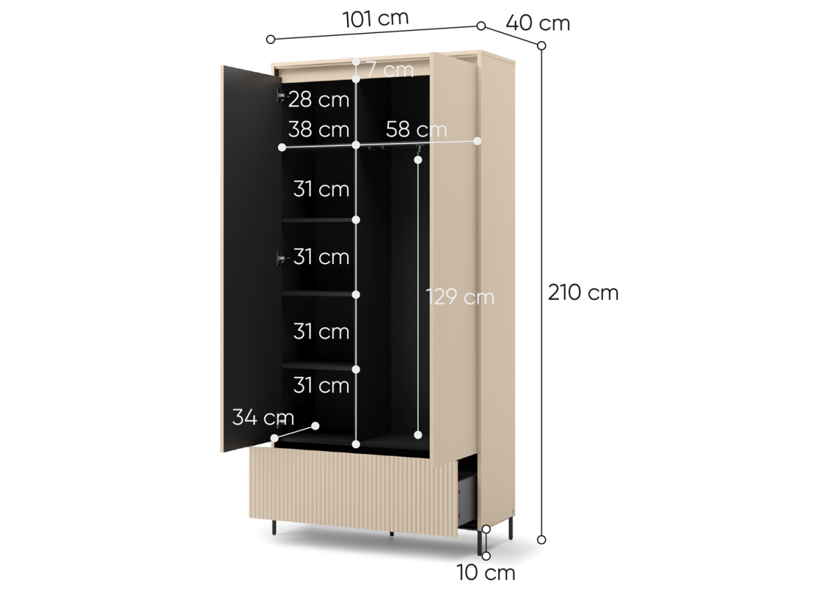 Ensemble Armoire et Buffet d'Entrée avec LED