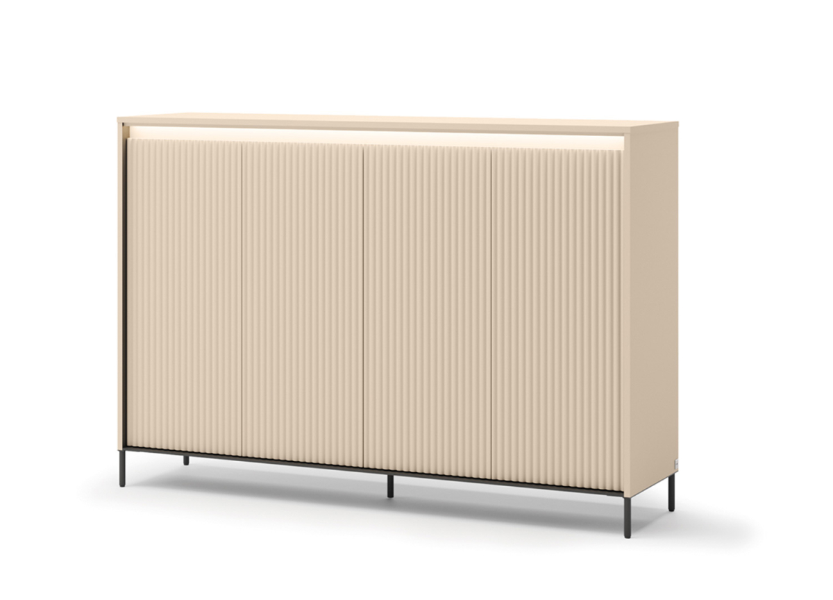 Buffet tendance beige et noir avec led
