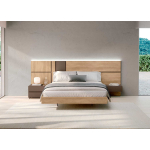 Lit adulte 160 × 200 et 180 × 200 cm avec éclairage LED et chevet intégré suspendu