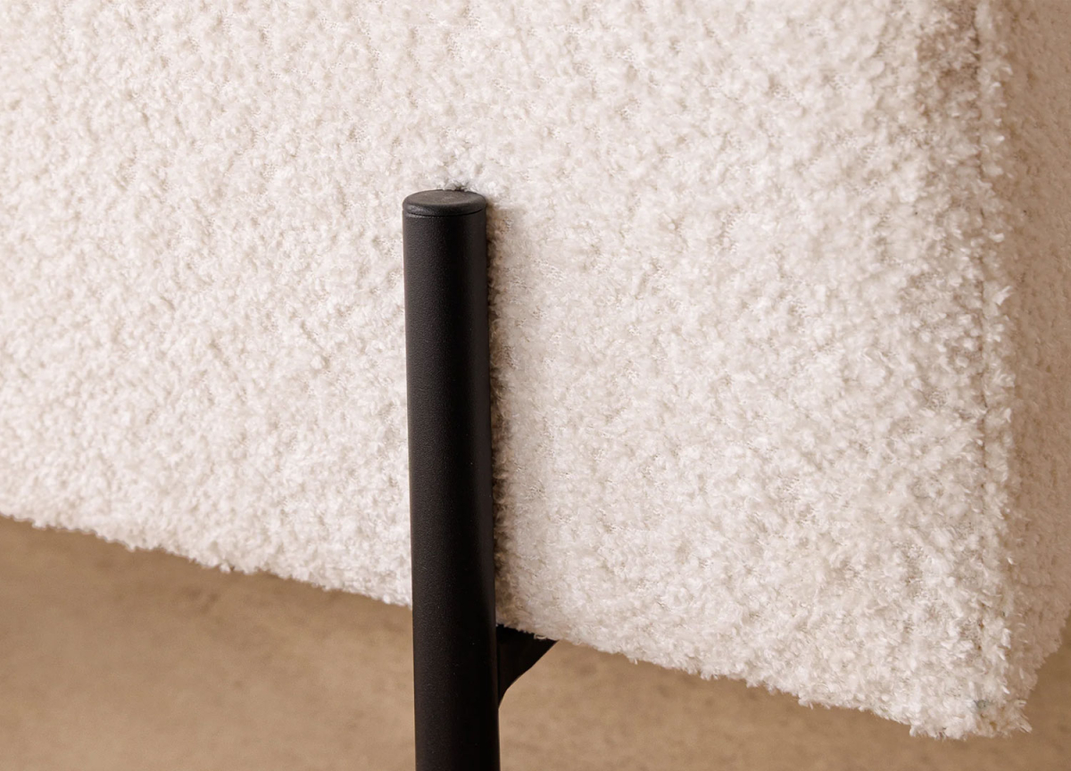 Banc d'Entrée Tissu Teddy Blanc 100 cm