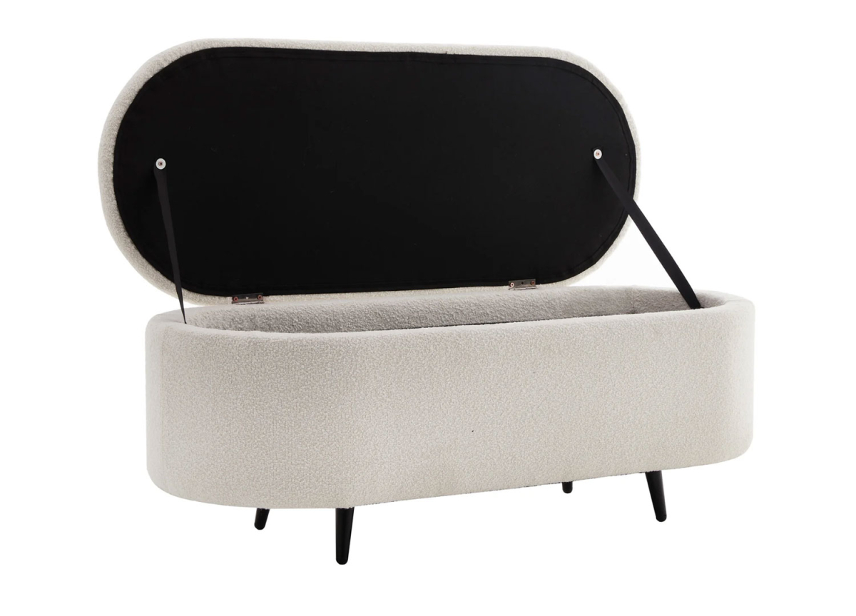 banc à chaussures en tissu teddy