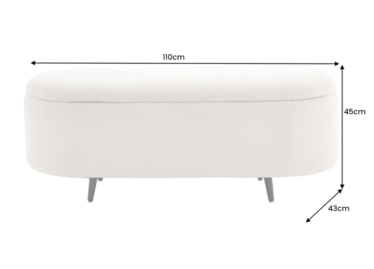 Banc de Couloir Moderne Blanc et Noir 110 cm