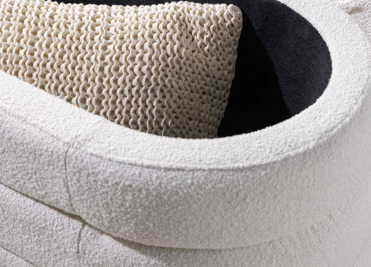 Banc Coffre Tendance Tissu Teddy Blanc