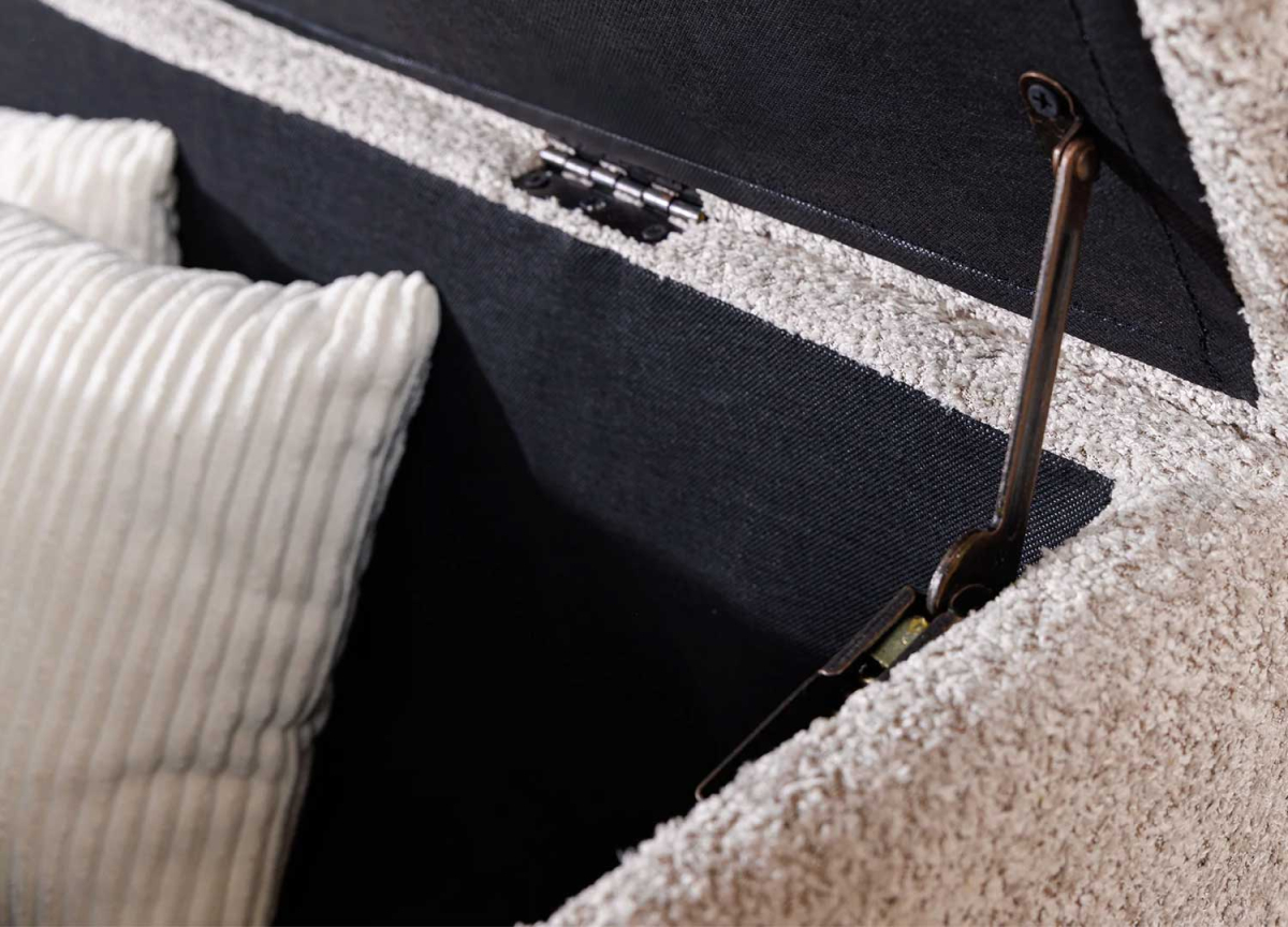 Banc Coffre Bouclette Champagne 140 cm