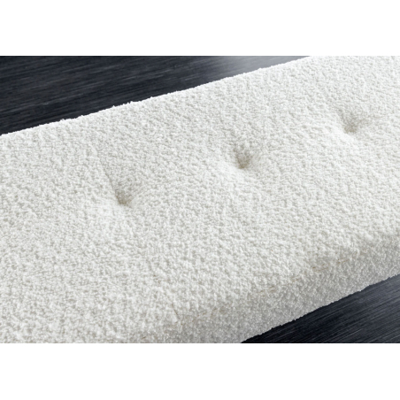 Banc à Chaussures Tissu Teddy Blanc et Noir
