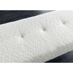 Banc à Chaussures Tissu Teddy Blanc et Noir