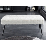 Banc de couloir moderne en tissu teddy blanc