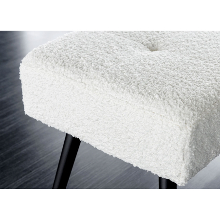 Banc à Chaussures Tissu Teddy Blanc et Noir