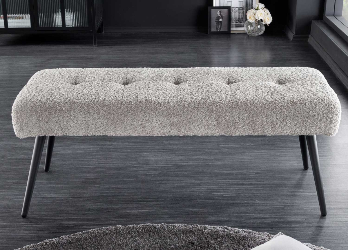 Banc de couloir pas cher 100 cm tissu teddy