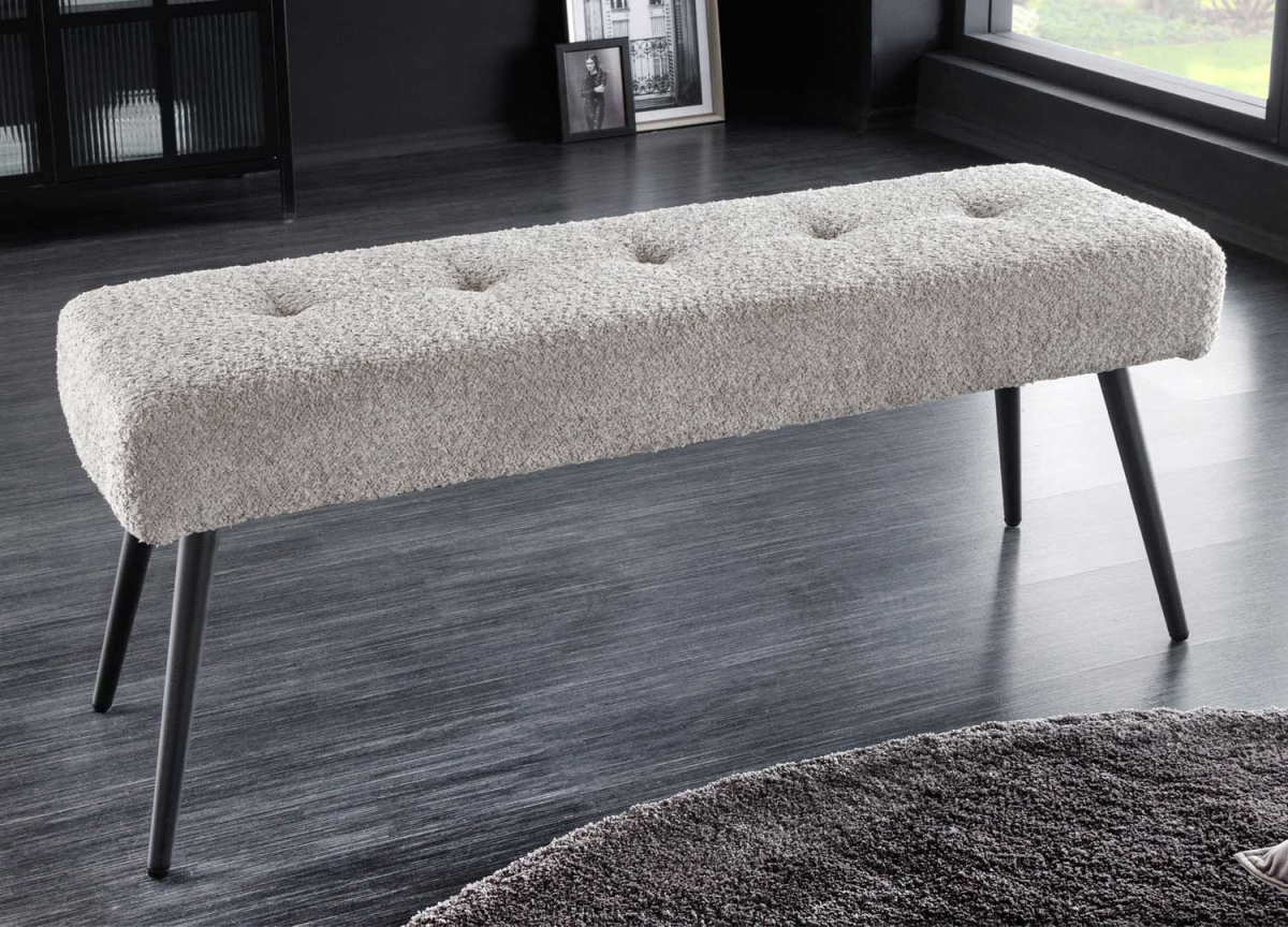 Banquette moderne en tissu bouclé