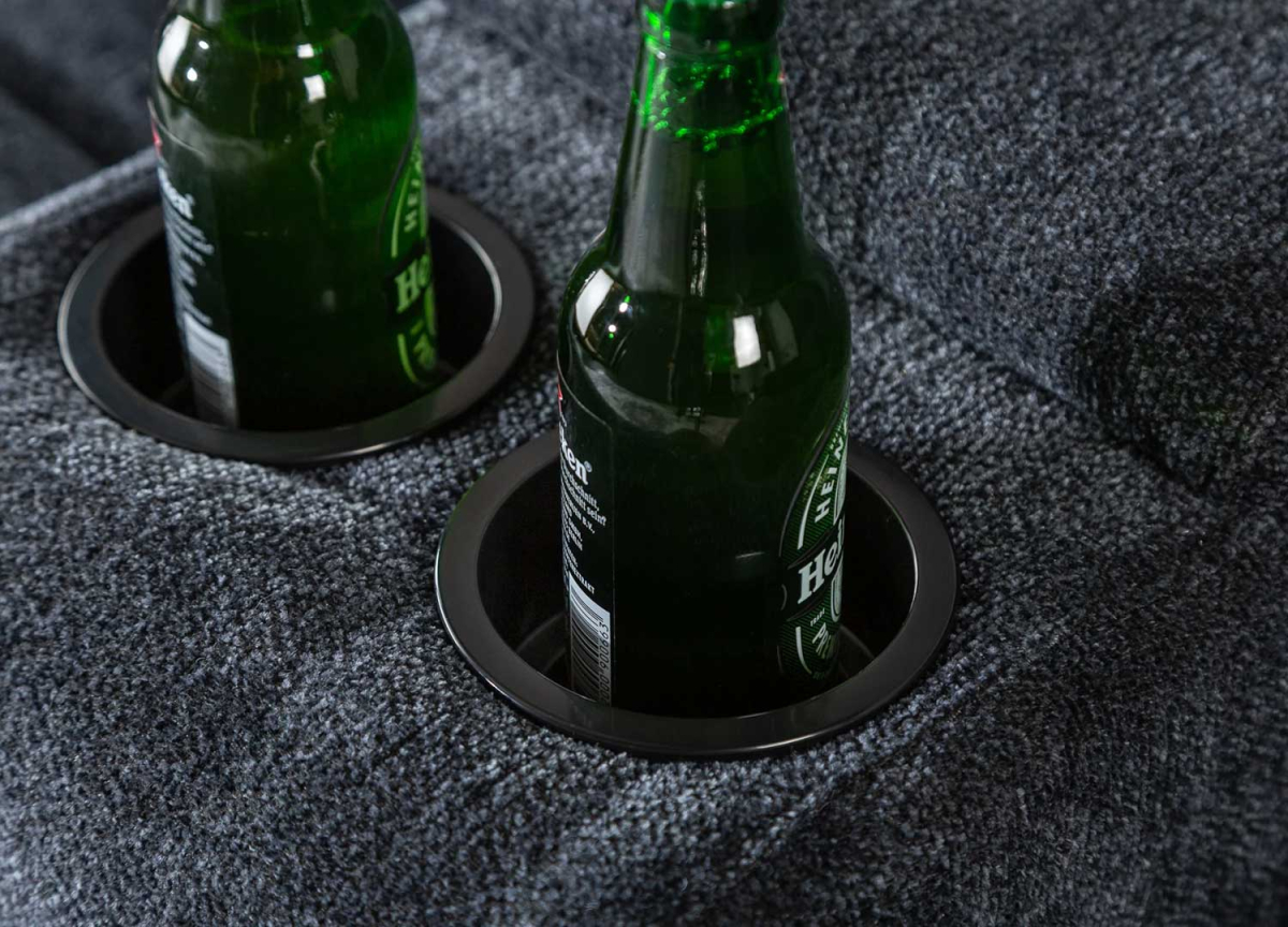 Canapé Cinéma 2 Places Tissu Gris