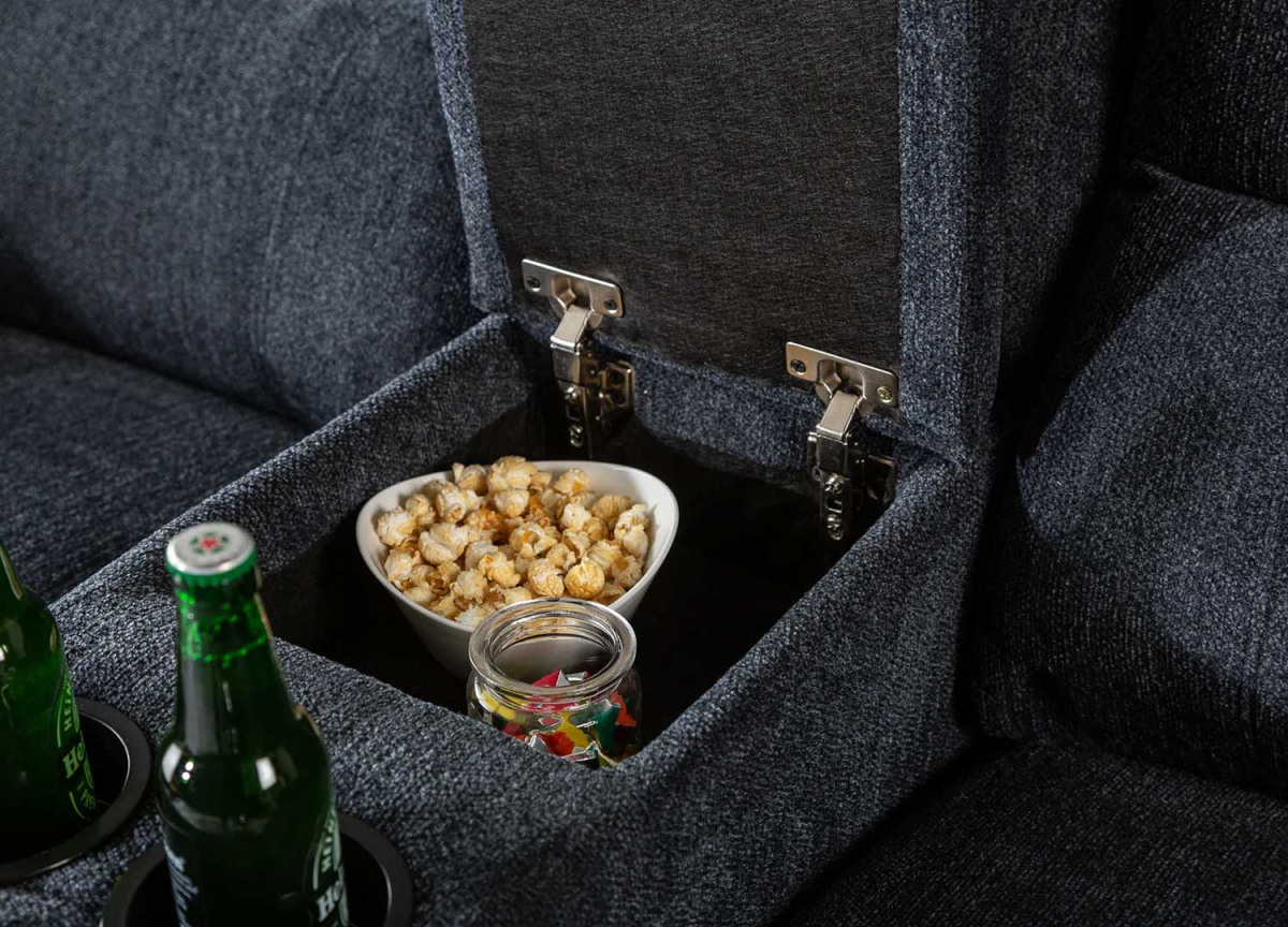 Canapé Cinéma 2 Places Tissu Gris