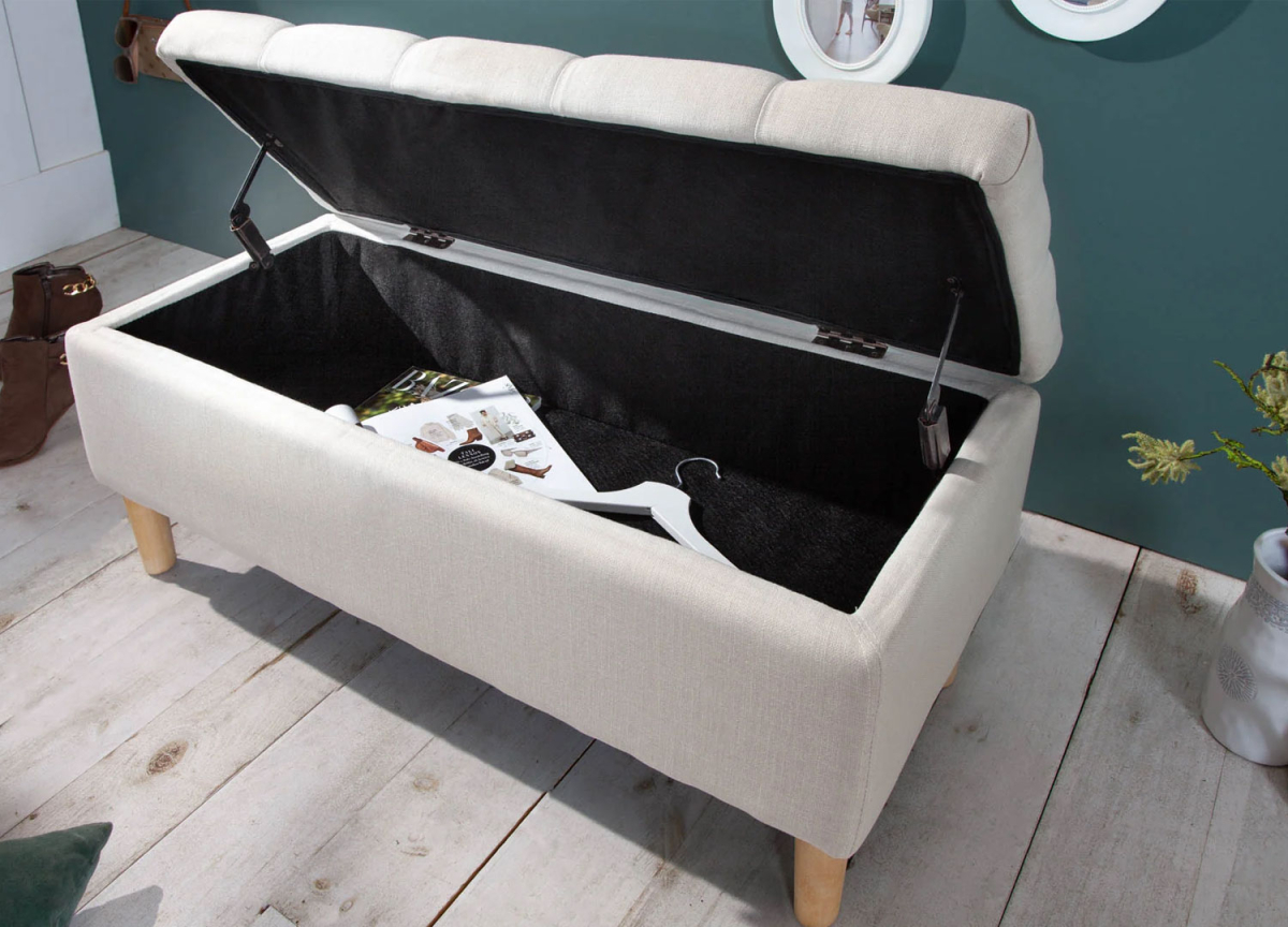 Banquette scandinave en tissu beige