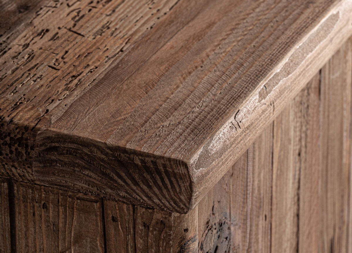 Meuble TV | Bois de Pin Massif et Métal | Style Rustique
