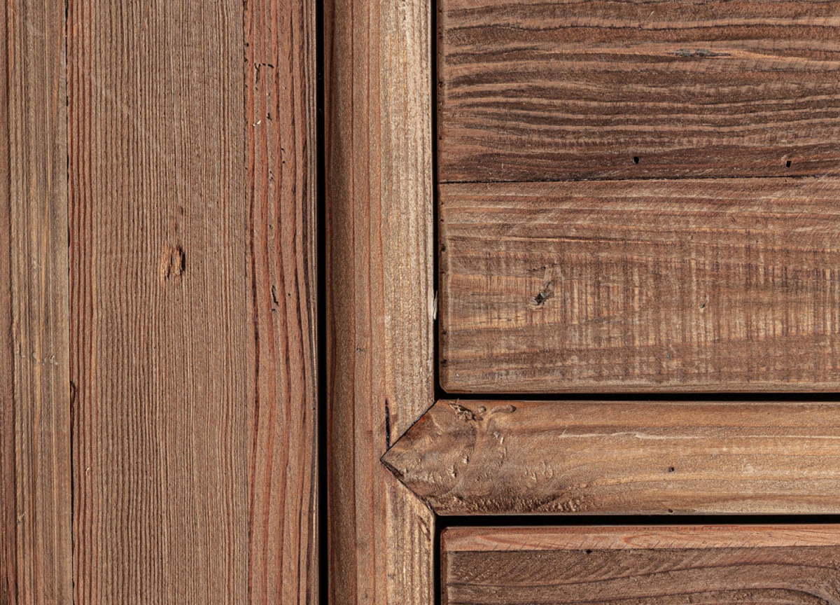 Meuble TV | Bois de Pin Massif et Métal | Style Rustique