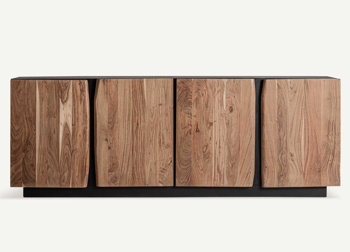Grand buffet moderne en bois d'acacia 220 cm