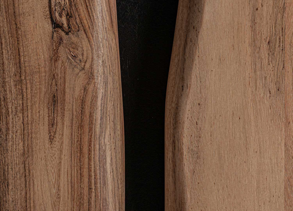 Buffet Moderne Acacia Noir et Façades Naturelles