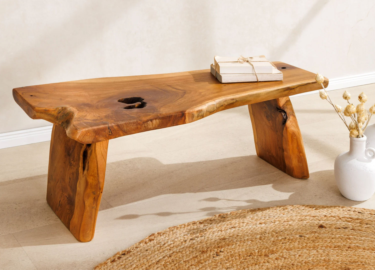 Banc décoratif en bois massif